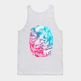 Dual Color Abstract Wave of Thoughts No 2 Tank Top